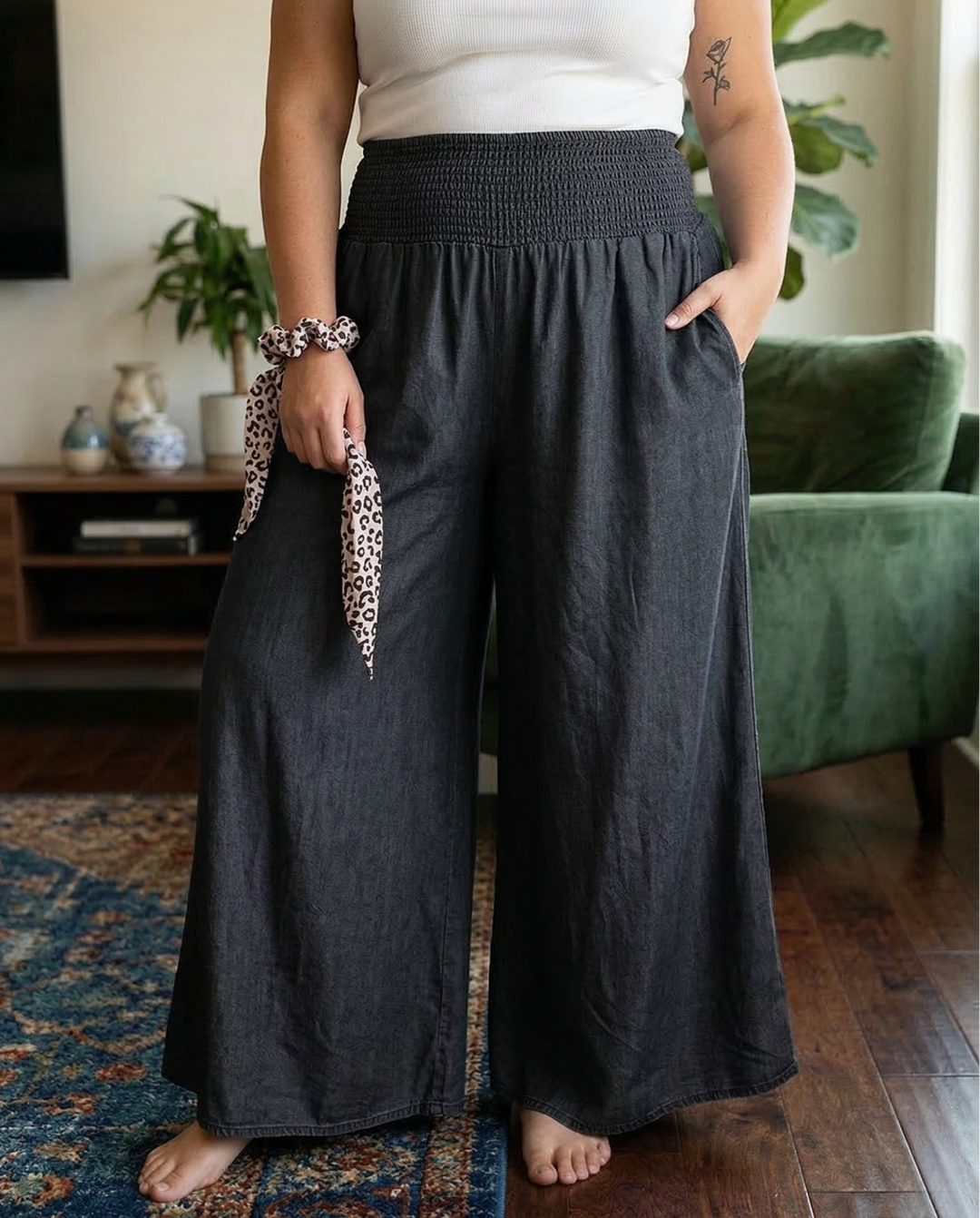 Demi | Flowy Smocked Waist Pants