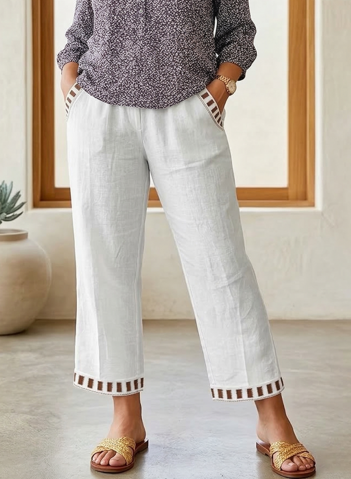 Rosanna – Relaxed Contrast Trim Cropped Pants