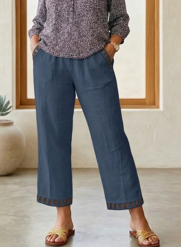 Rosanna – Relaxed Contrast Trim Cropped Pants