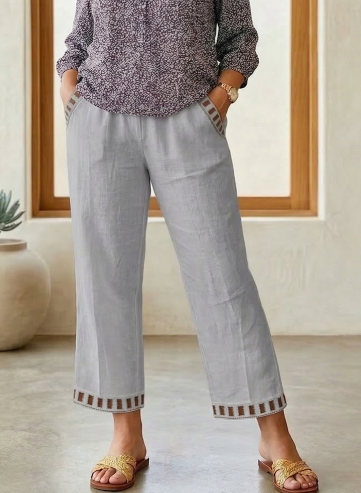 Rosanna – Relaxed Contrast Trim Cropped Pants