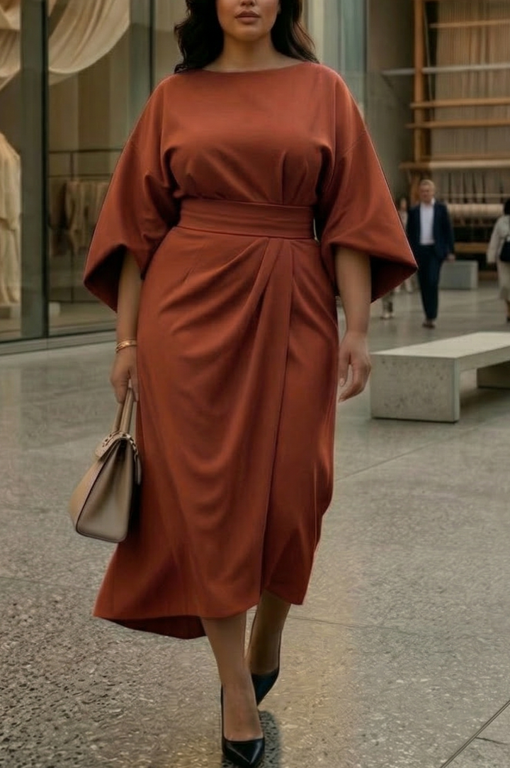 Romaine | Elegant Lantern Sleeve Dress