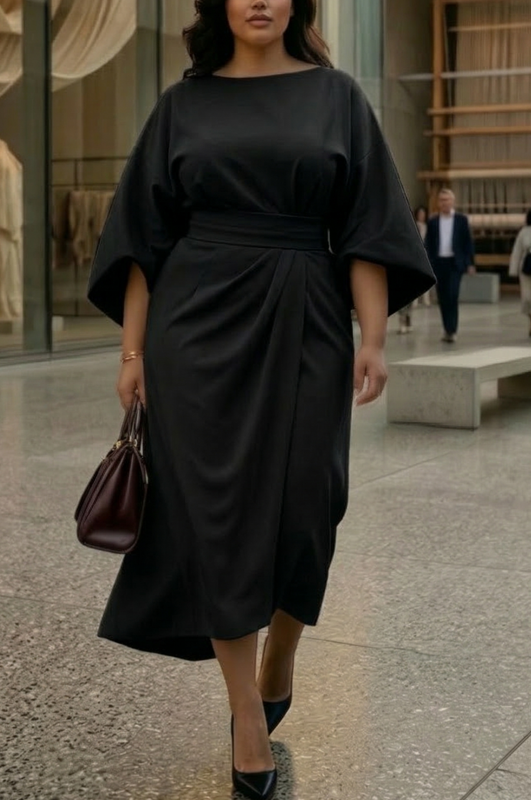 Romaine | Elegant Lantern Sleeve Dress