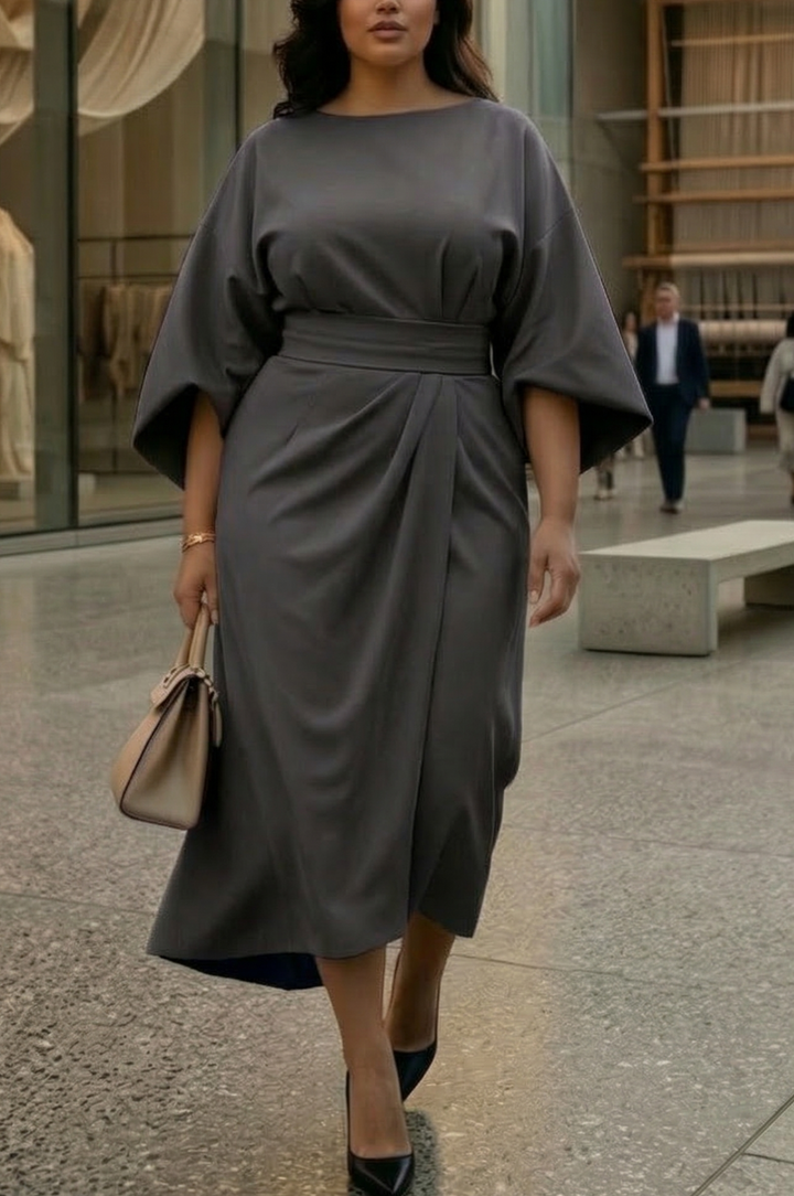 Romaine | Elegant Lantern Sleeve Dress