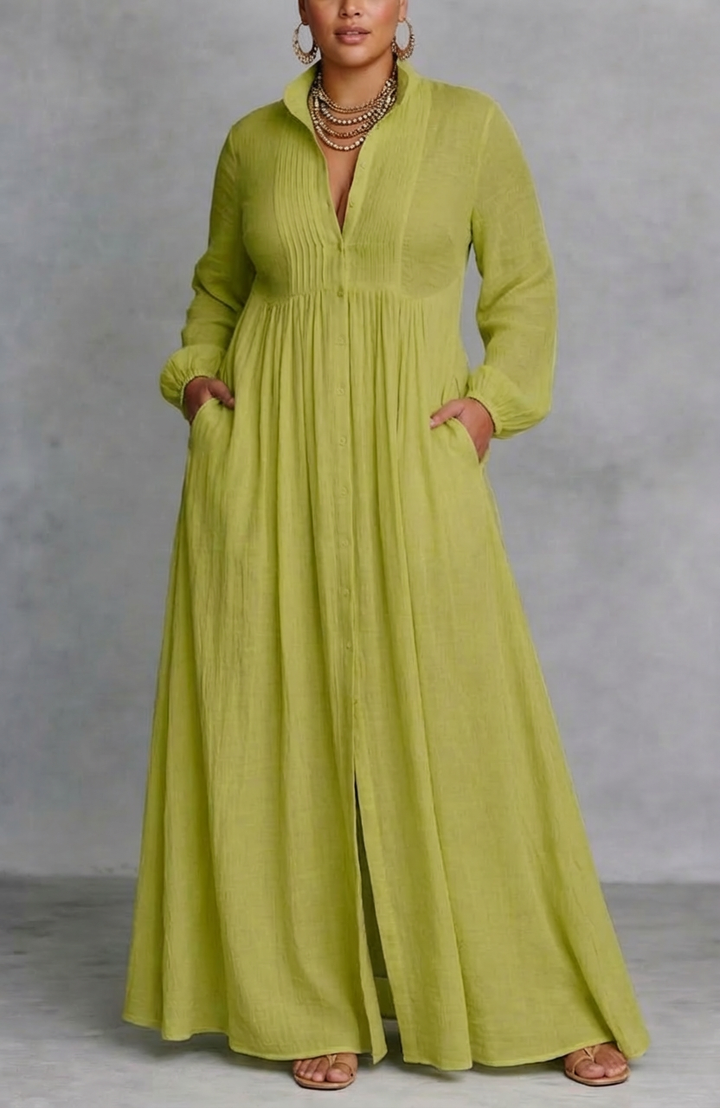 Cordelia | Flowing Button-Front Maxi Dress
