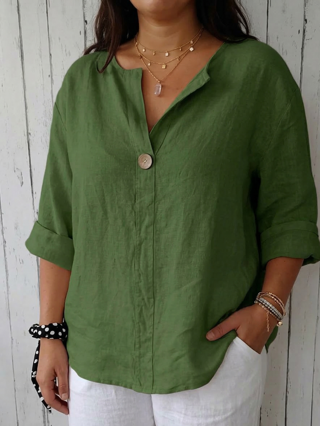 Lucienne - Casual V-Neck Blouse