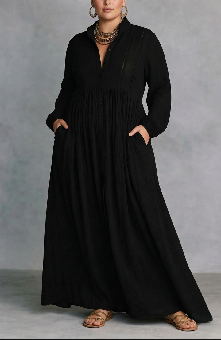 Cordelia | Flowing Button-Front Maxi Dress