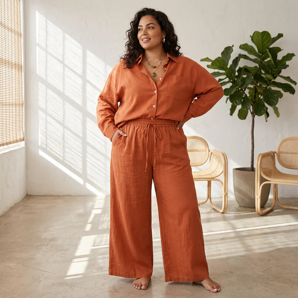 Delphine - Women’s Cotton Two-Piece Set