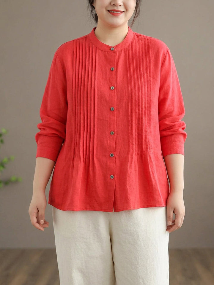 Cosima - Organic White Linen Shirt Tunics Women Ramie Blouse