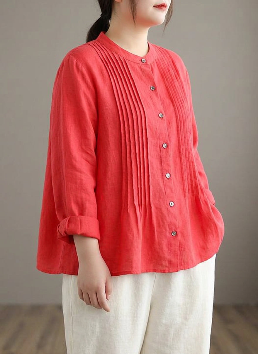 Cosima - Organic White Linen Shirt Tunics Women Ramie Blouse