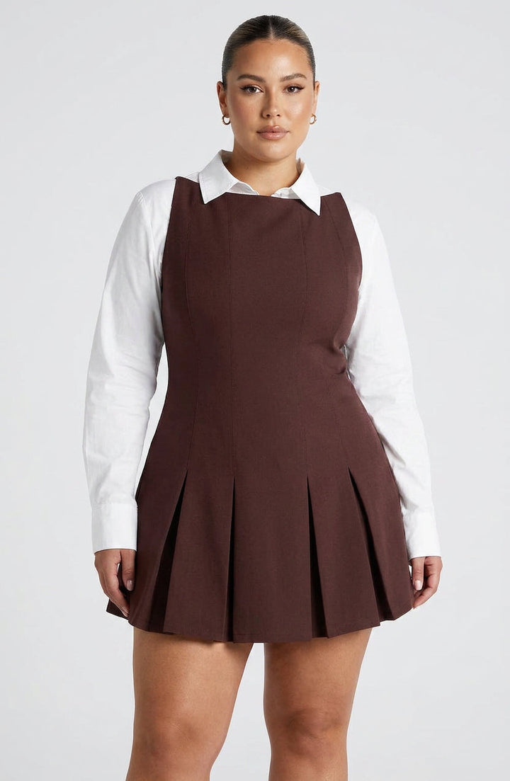 Romy Mini Dress - Plum Brown