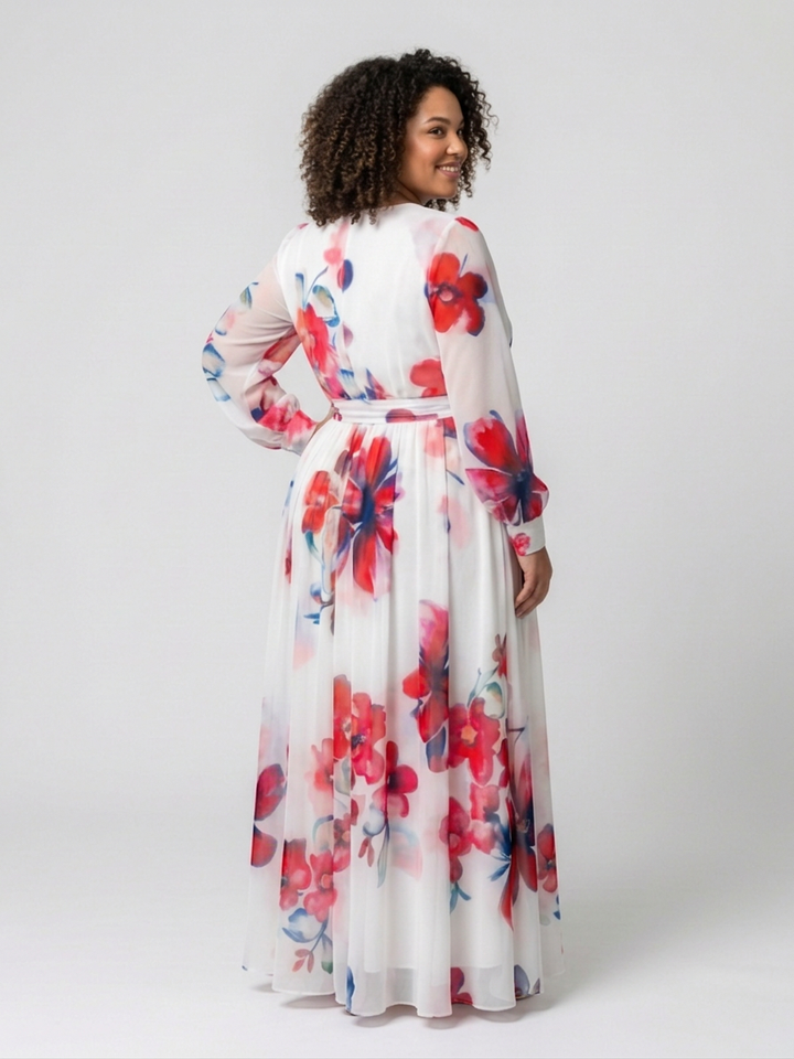 Layla | Floral Long Sleeve Wrap Maxi Dress