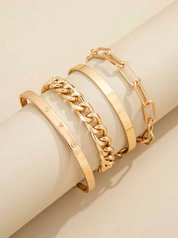 Maeve Mercer Bracelet Set | Gold