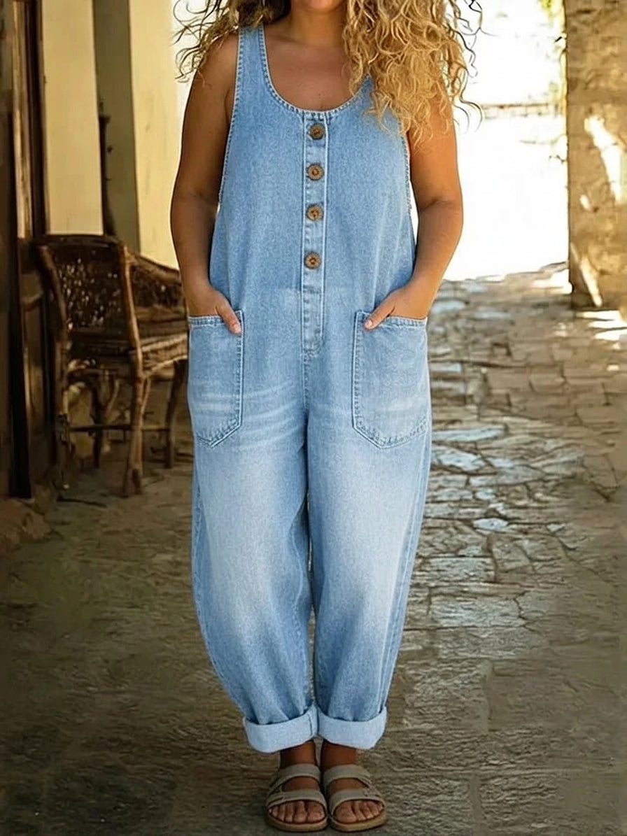 Lior | Vintage Washed Cotton Denim Overalls