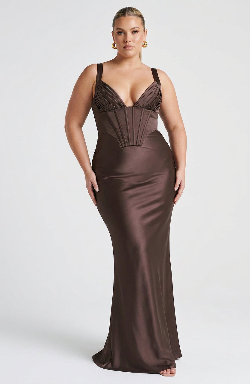 Briar Maxi Dress - Plum Brown