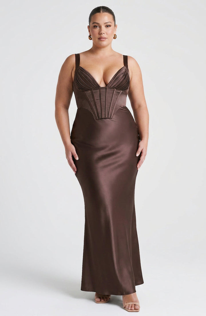 Briar Maxi Dress - Plum Brown