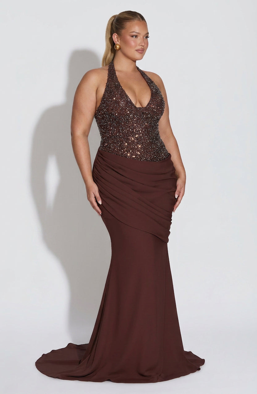 Posy Gown - Plum Brown