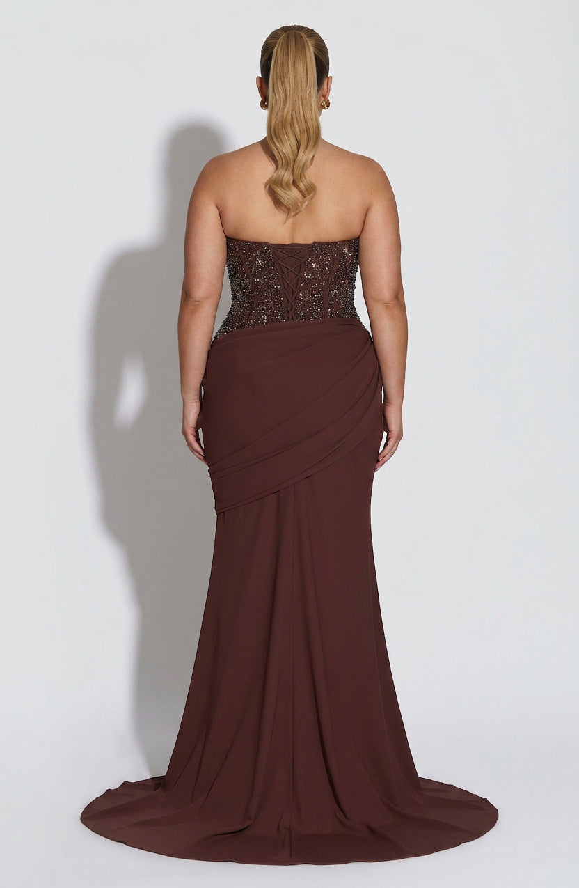 Posy Gown - Plum Brown