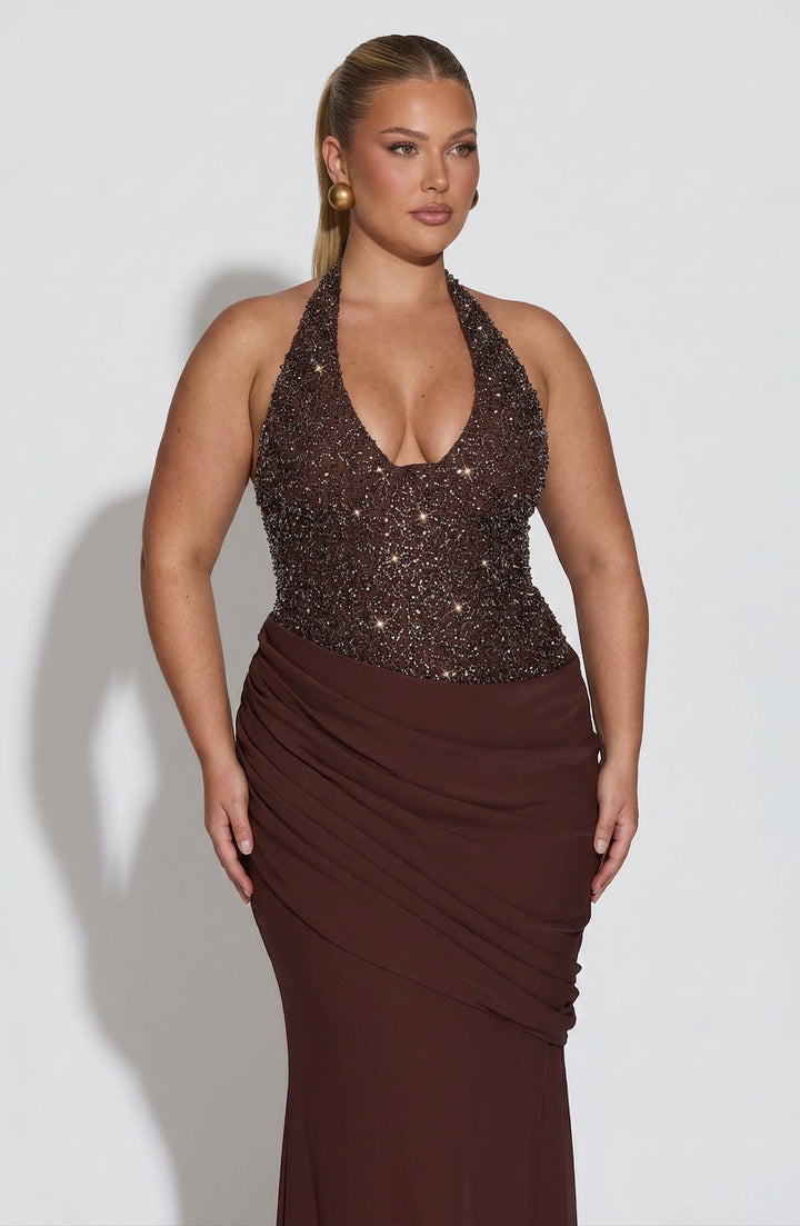 Posy Gown - Plum Brown