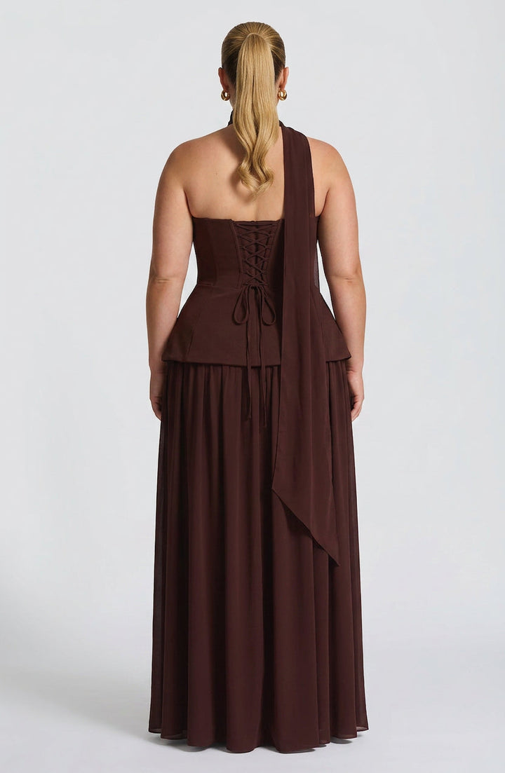Opaline Maxi Dress - Plum Brown