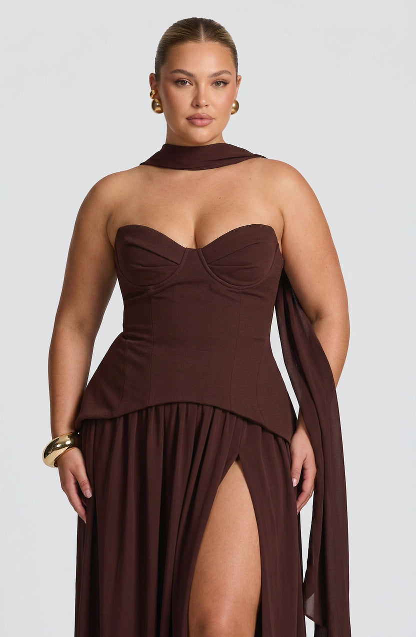 Opaline Maxi Dress - Plum Brown