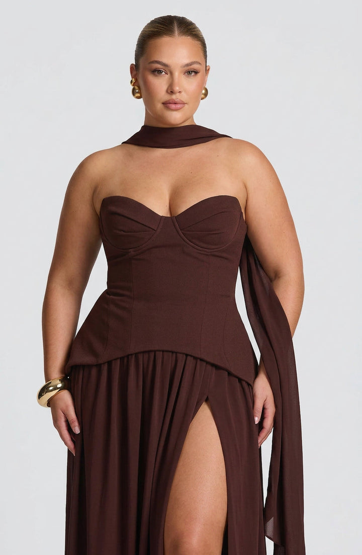 Opaline Maxi Dress - Plum Brown
