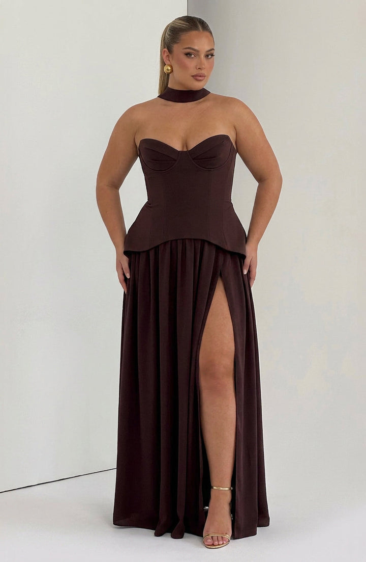 Opaline Maxi Dress - Plum Brown