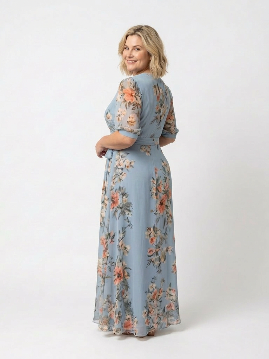 Hedda | Floral Wrap V Neck Maxi Dress