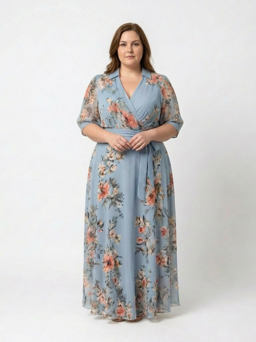 Hedda | Floral Wrap V Neck Maxi Dress