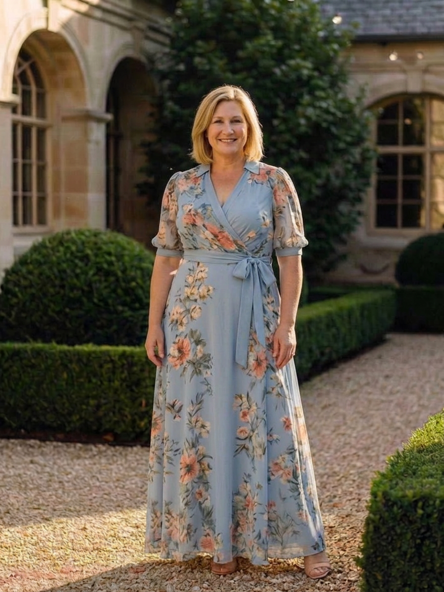 Hedda | Floral Wrap V Neck Maxi Dress