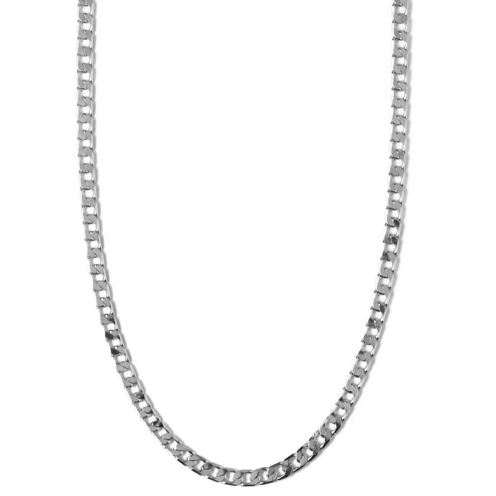 Yara Link Curb Chain Necklace | White Gold