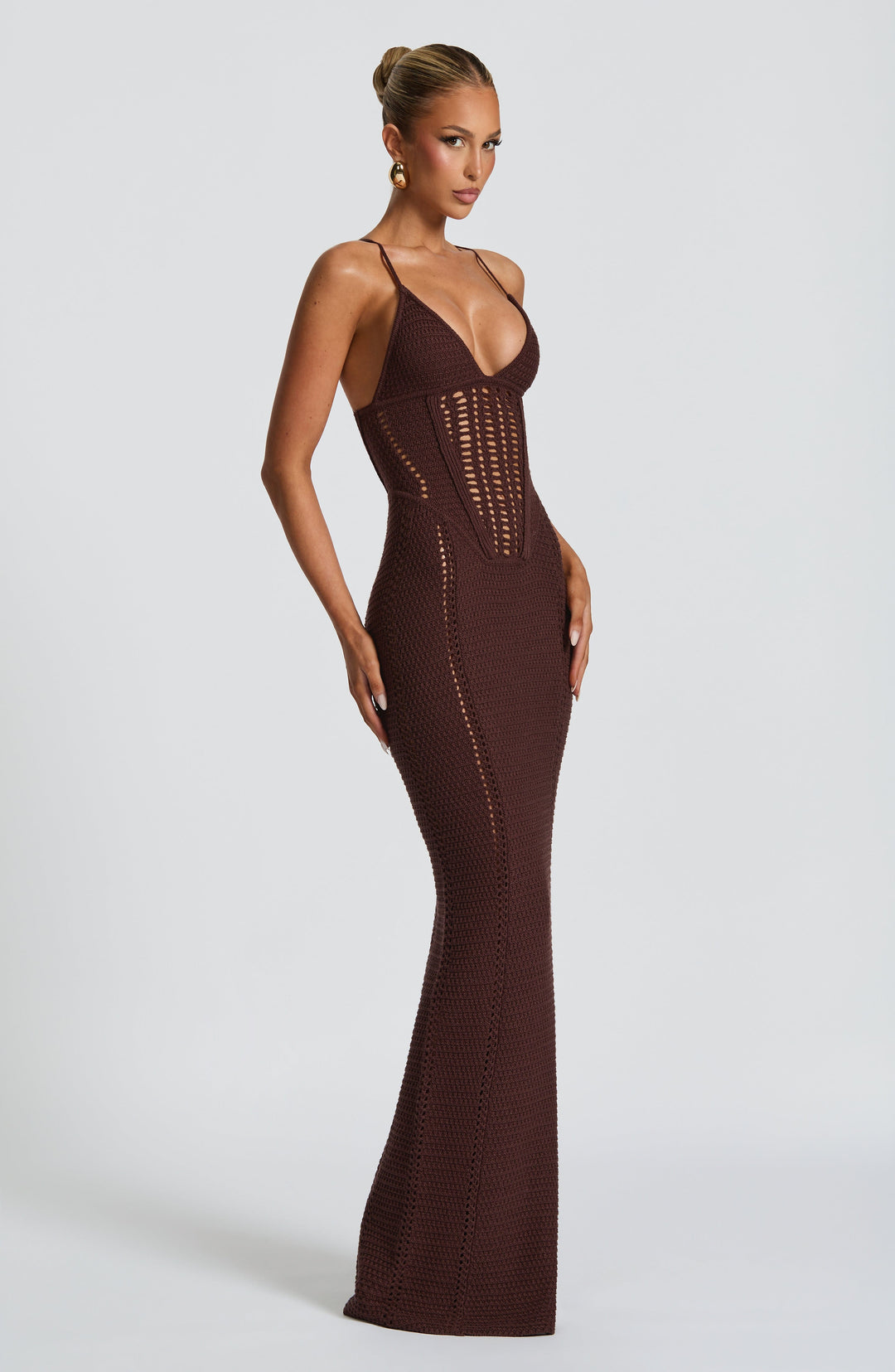 Monroe Maxi Dress - Plum Brown