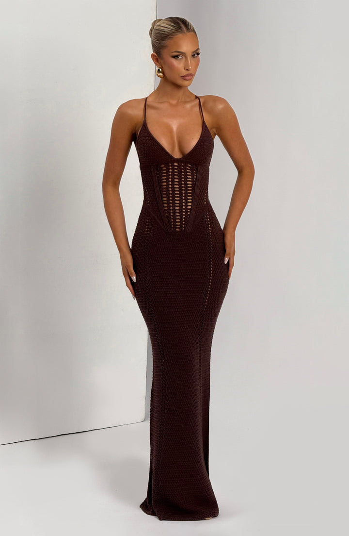 Monroe Maxi Dress - Plum Brown