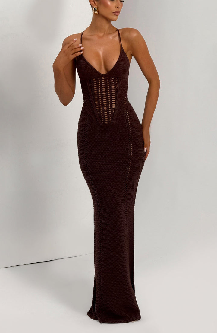 Monroe Maxi Dress - Plum Brown