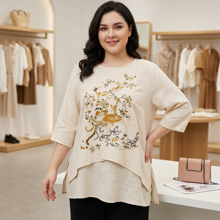 Anwen - Pure Cotton Embroidered Comfortable Top